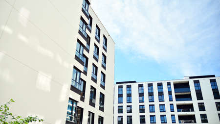 Modern European residential apartment buildings quarter. Abstract architecture, fragment of modern...