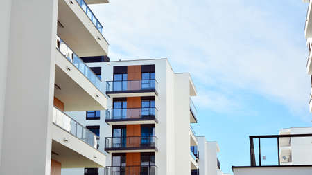 Modern European residential apartment buildings quarter. Abstract architecture, fragment of modern...
