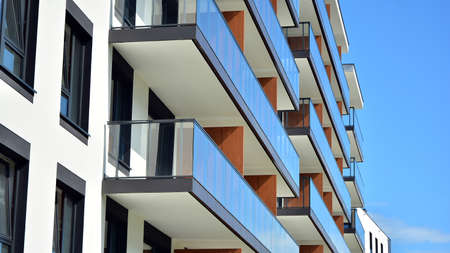 Modern European residential apartment buildings quarter. Abstract architecture, fragment of modern...