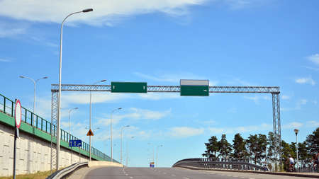 Modern road and road infrastructure. Empty road background in the city.