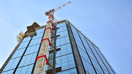 High-rise building under construction. Modern office building.の写真素材