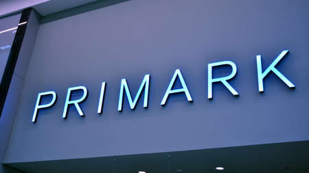 Warsaw, Poland. 1 September 2020. Sign Primark. Company signboard Primark.のeditorial素材