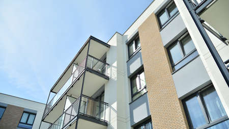 Modern European residential apartment buildings quarter. Abstract architecture, fragment of modern...