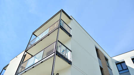 Modern European residential apartment buildings quarter. Abstract architecture, fragment of modern...