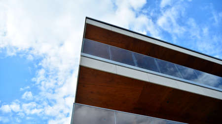 Estate property and condo architecture. Fragment of modern residential flat with apartment building...