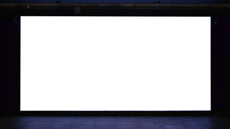 Blank billboard located in subway for advertising.