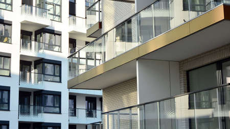 Modern European residential apartment buildings quarter. Abstract architecture, fragment of modern...