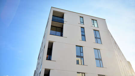 Fragment of modern luxury residential apartment, home house building concept. Modern apartment...