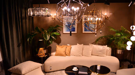 Warsaw, Poland. `15 February 2021. Interior of Almi Decor store.のeditorial素材