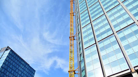 Warsaw, Poland. 21 February 2021. Construction site of an Varso Place office building.のeditorial素材