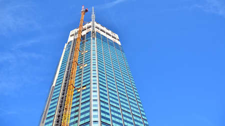 Warsaw, Poland. 21 February 2021. Construction site of an Varso Place office building.のeditorial素材
