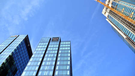 Warsaw, Poland. 21 February 2021. Construction site of an Varso Place office building.