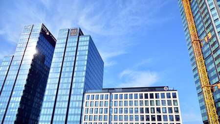 Warsaw, Poland. 21 February 2021. Construction site of an Varso Place office building.のeditorial素材