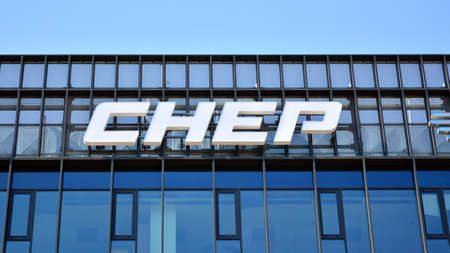 Warsaw. Poland. 11 April 2021. Sign Chep. Company signboard Chep.
