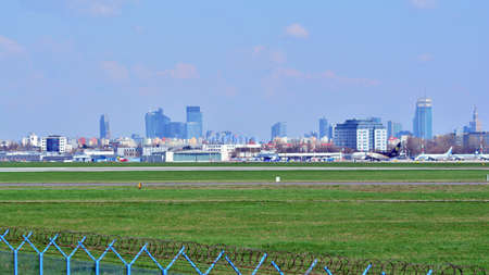 Warsaw, Poland. 19 April 2021.View downtown business skyscrapers. Warsaw city centerのeditorial素材