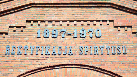 Warsaw, Poland. 20 April 2021. Sign Rektyfikacjia spirituu -Spirit rectification.のeditorial素材