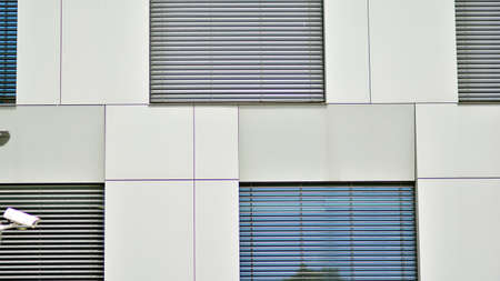 Architectural details of modern apartment building. Modern european residential apartment building...