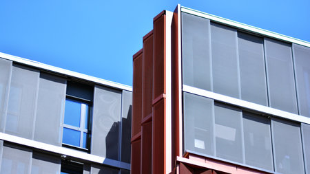 Detail in modern residential flat apartment building exterior. Condominium and apartment building...