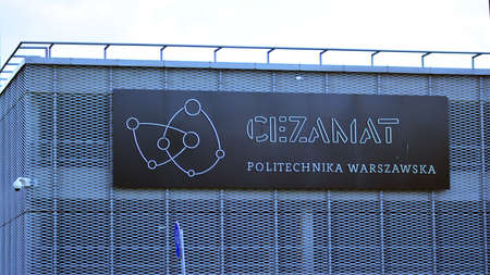Warsaw, Poland. 19 June 2021. Sign Cezamat Warsaw University of Technology.のeditorial素材