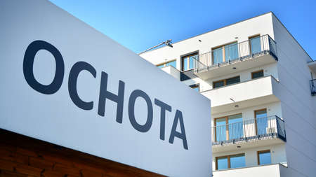 Warsaw, Poland. March 14, 2022. Sign Ochota. .