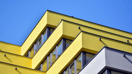Modern elements in contemporary architecture .. Architectural details of a modern apartment building.の写真素材