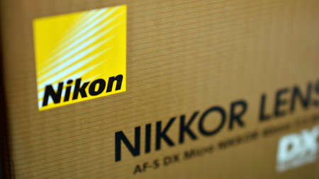 Warsaw, Poland. March 28, 2022. Sign Nikon. Company signboard Nikon.のeditorial素材