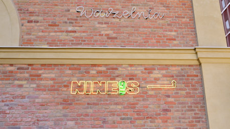 Warsaw, Poland. 04/28/2022. The building in which the Robert Lewandowski restaurant "Nines" is located.のeditorial素材