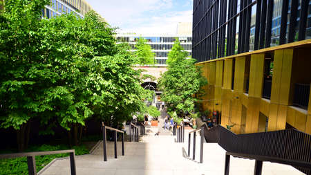 Warsaw, Poland. 18 June 2022. Browary Warszawskie is a beautiful and friendly place for everyone. There are residential buildings, office buildings and city squares here The new syのeditorial素材