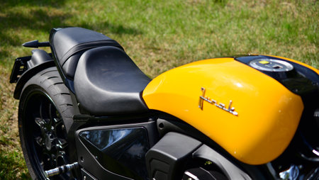 Warsaw, Poland. 19 July 2022. The Junak M15 motorcycle is a combination of the classic cruiser line with a modern finish. It is an mixture of classics and modern forms. Another usのeditorial素材