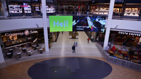 Warsaw, Poland. 10 October 2022. The interior of the Wola Park shopping center.
