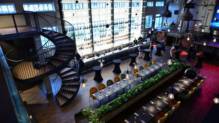 Warsaw, Poland. 1 December 2022. The interior of the Moxo restaurant. It is a combination of an exclusive restaurant with a music club.のeditorial素材