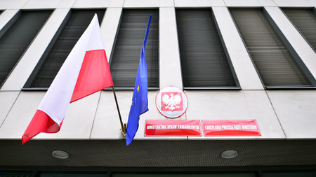 Warsaw, Poland. 19 January 2023. Sign Ministry of Foreign Affairs,. Chancellery of the Prime Minister.のeditorial素材