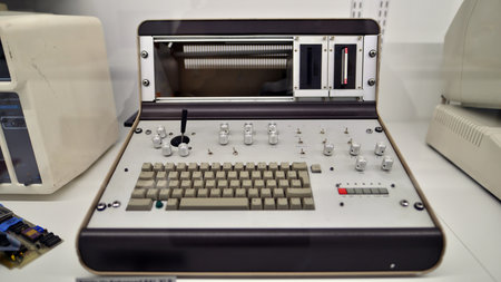 Warsaw, Poland. February 10, 2023. Inside the Apple Museum. Apple Enhanced PAL XLR computer.のeditorial素材