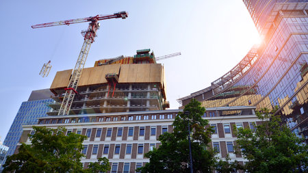 Warsaw, Poland. 5 July 2023. Office building The Bridge under construction.
