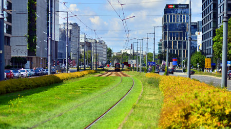 Warsaw, Poland. 23 July 2023. Traffic on the Prosta street leading to the center
