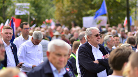 Warsaw, Poland. October 1, 2023. March of a Million Hearts. Hundreds of thousands march in...