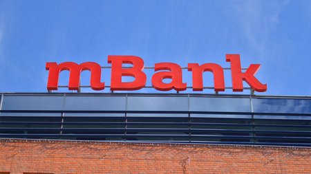 Szczecin, Poland. 14 September 2024. The inscription on the building: mBankのeditorial素材
