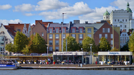 Szczecin, Poland. 14 September 2024. Historical capital of Western Pomerania, lies on the bank of the Odra River.のeditorial素材