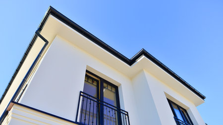 Luxury real estate single family house with modern facade.の写真素材