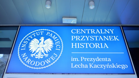 Warsaw, Poland. 12 January 2025. The seat of the Institute of National Remembrance named after President Lech Kaczynski.のeditorial素材