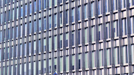 Modern office building. Fragment of the facade of a modern office building.の写真素材