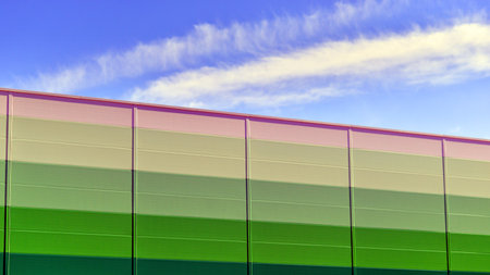 Facade of an industrial building and warehouse.の写真素材