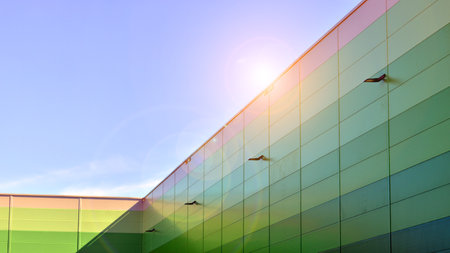 Facade of an industrial building and warehouse.の写真素材