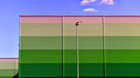 Facade of an industrial building and warehouse.の写真素材