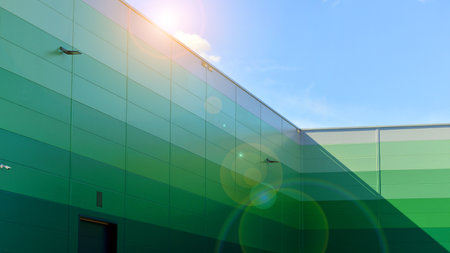 Facade of an industrial building and warehouse.の写真素材