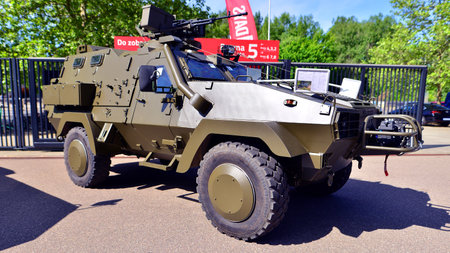Warsaw, Poland. May 7, 2025. Defence24 Military Equipment Exhibition in PGE National stadium