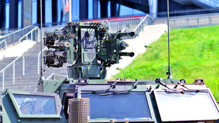 Tank turret with armament and modern armor protection systems.