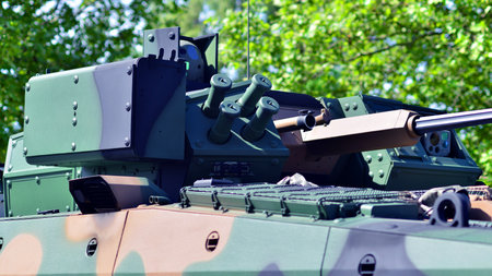 Tank turret with armament and modern armor protection systems.