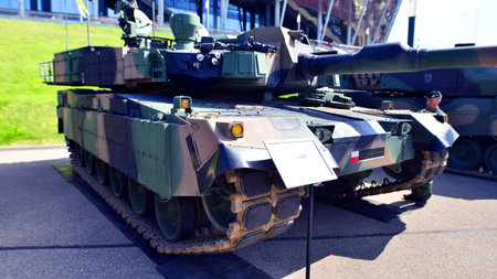 Warsaw, Poland. 7 May 2025. K2 GF tank at the Defence24 military equipment exhibition.