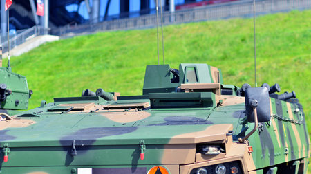 Tank turret with armament and modern armor protection systems.の写真素材